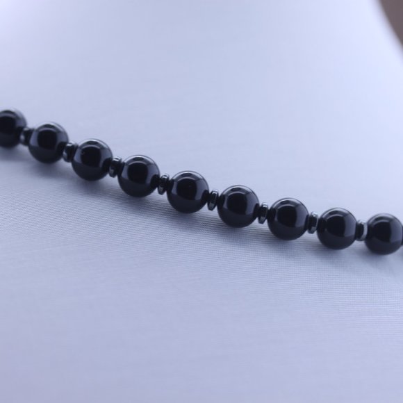 KARMA AND LUCK Spiritual Alignment - Men Men\'s Onyx Choker Necklace-Black Gemstone Necklace-Onyx Jewelry-Women\'s Necklace